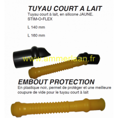 Tuyau Court 160mm A Lait Silicone Jaune StimoFlex (4x)