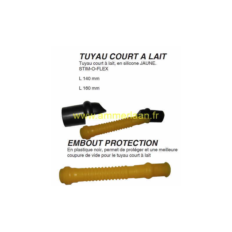 Tuyau Court 160mm A Lait Silicone Jaune StimoFlex (4x)*