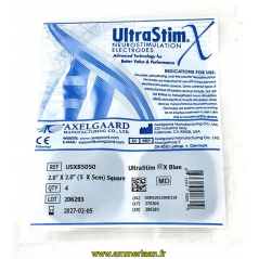 Axelgaard UltraStim® X Blue Electrodes 5x5 cm USXB5050 - DLUO 2027-02-05