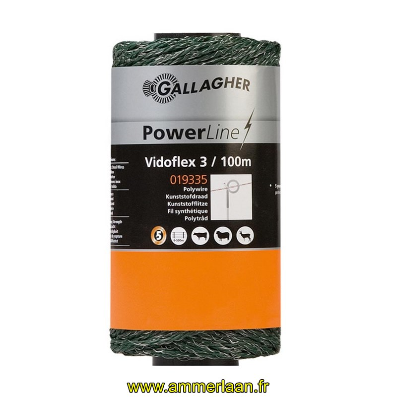 Vidoflex 3 PowerLine 100m gamme Gallagher - Ref: 019335