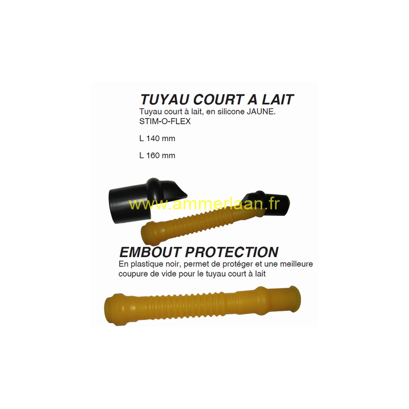 Tuyau Court 140mm A Lait Silicone Jaune StimoFlex (4x)