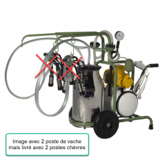 Chariot de traite CT 2 chevres 1 pot 40 litres Inox - huiler - resserve