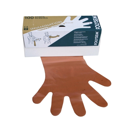 Gants d'insemination orange 25 micron (les 100)