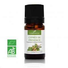 CYPRÈS DE PROVENCE - Huile essentielle BIO - Contenance : 10 ml - DDM: 09-2024