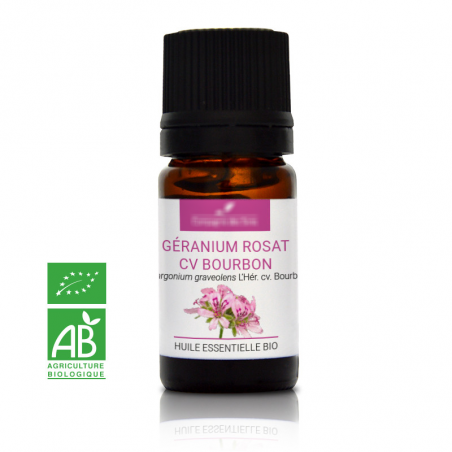 GÉRANIUM ROSAT CV BOURBON - Huile essentielle BIO - Contena. 5mL - DDM 03-2024