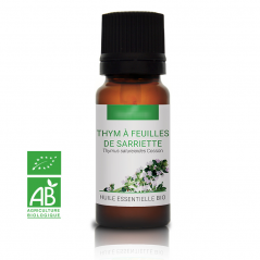 THYM À FEUILLES DE SARRIETTE - Huile essentielle BIO - Cont. 10mL - DDM: 03-2023