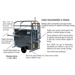 Cage galvanisée roulante à veaux