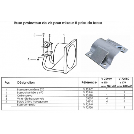 Serre Tube Pour Tambour De Mixeur V72890: 102mm d'origine - 5560-5806-036