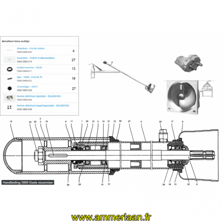 Kit de révision d'étanchéité côté attelage - ZQU403/653 - Eisele - 5560-5806-059