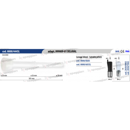 Manchon silicone 0000/0444SL SPAGGIARI pour Delaval 999009-01