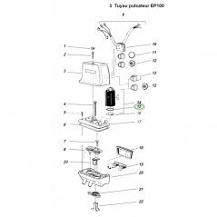 Joint bobine EP100 Delaval 223403-17  adaptable (n° 15)