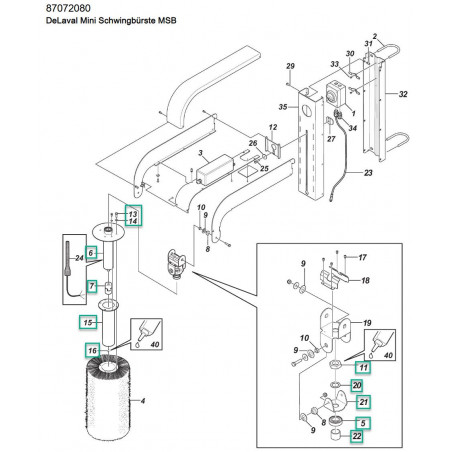 Moteur d'entraînement avec couvercle pour MSB d'origine DeLaval - 885779-01