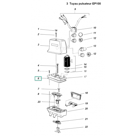 Joint pulsateur EP100 Delaval d'origine (n° 6)  968989-01