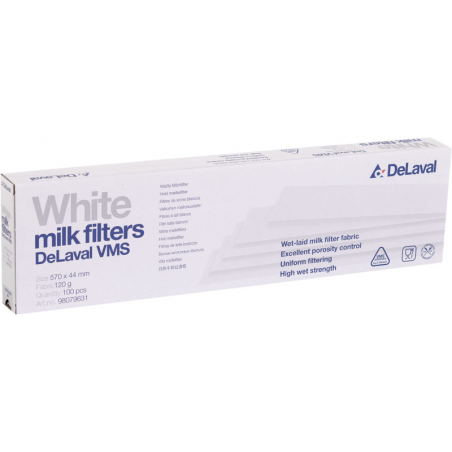 Filtre à lait 570X44 - 120 gr White 100x VMS Delaval - 980796-31