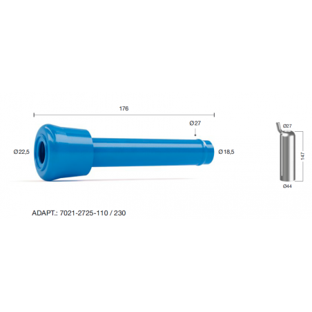 Manchon WestfaliaSurge 7021-2725-110/230 en silicone bleu - (fin de serie)