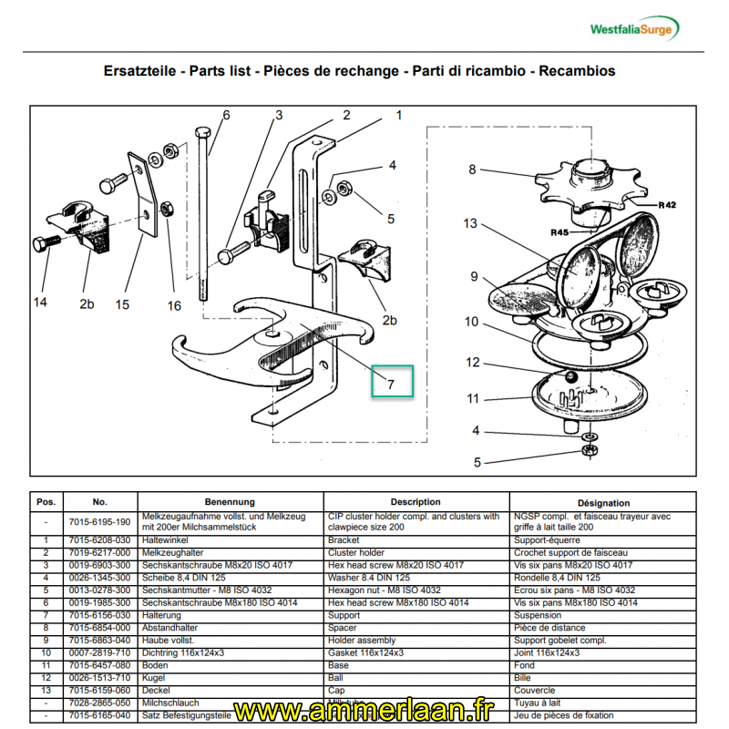 Support Plateau De Lavage Comfort Classic Gea 7015-6156-030 (rep. 7)