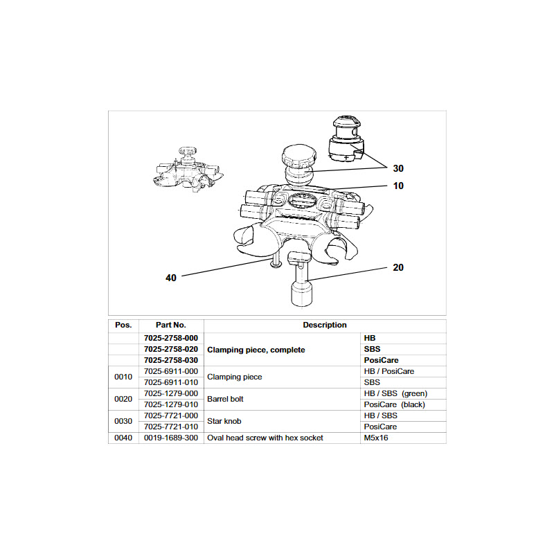 Pièce de serrage complète IQPro - HB - d'origine GEA 7025-2758-000