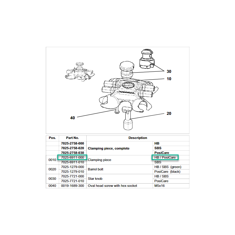 Pièce de serrage griffe IQPro HB d'origine GEA - Réf: 7025-6911-000