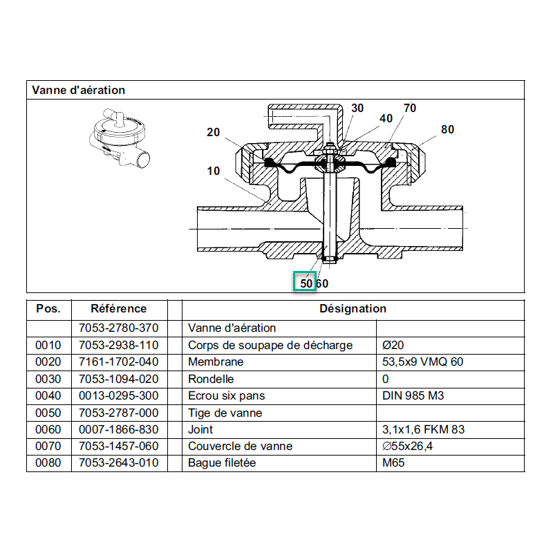 Tige De Soupape  7053-2787-000 (rep.50)