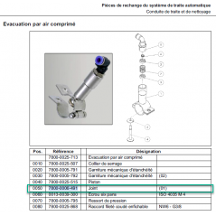 Joint soupape de soufflage d'air OD16xID5xTH2  Mione - 7800-0006-491