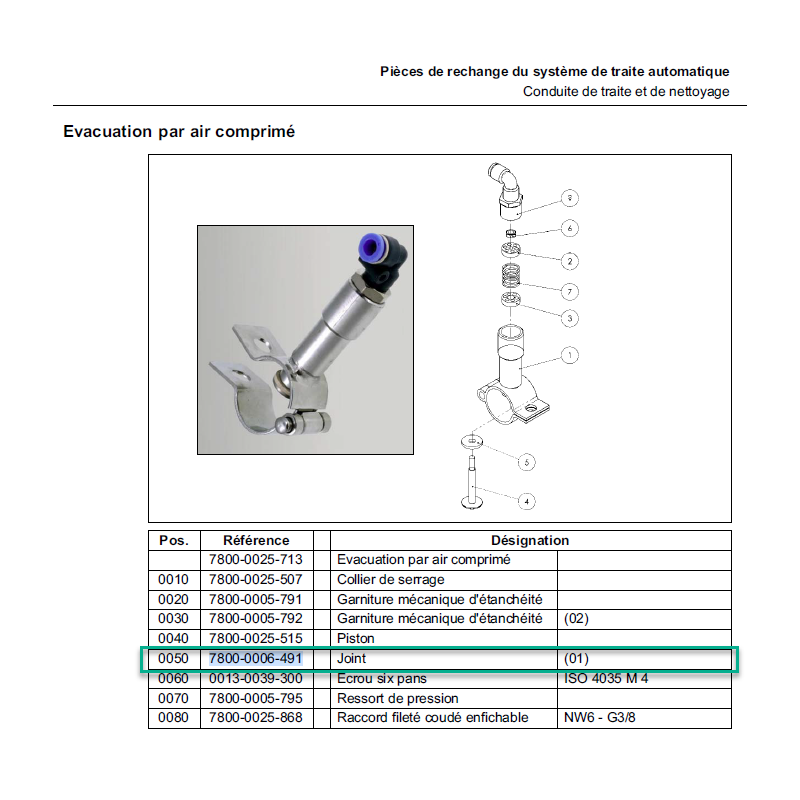 Joint soupape de soufflage d'air OD16xID5xTH2  Mione - 7800-0006-491