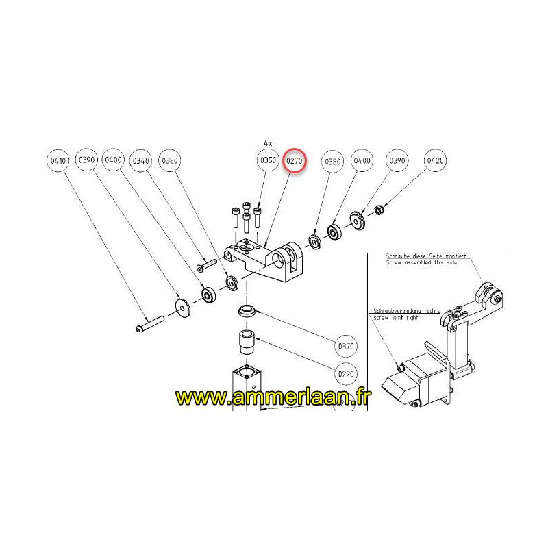 Pièce de charnière MIone Gea Réf: 7800-0022-242 (rep. 0270)