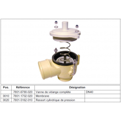 Membrane vanne de décharge DN40 a dépression Gea 7801-1702-020