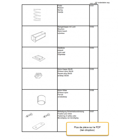 Plan Des Pièces Pour Vêleuse Vink Standard vaches laitières